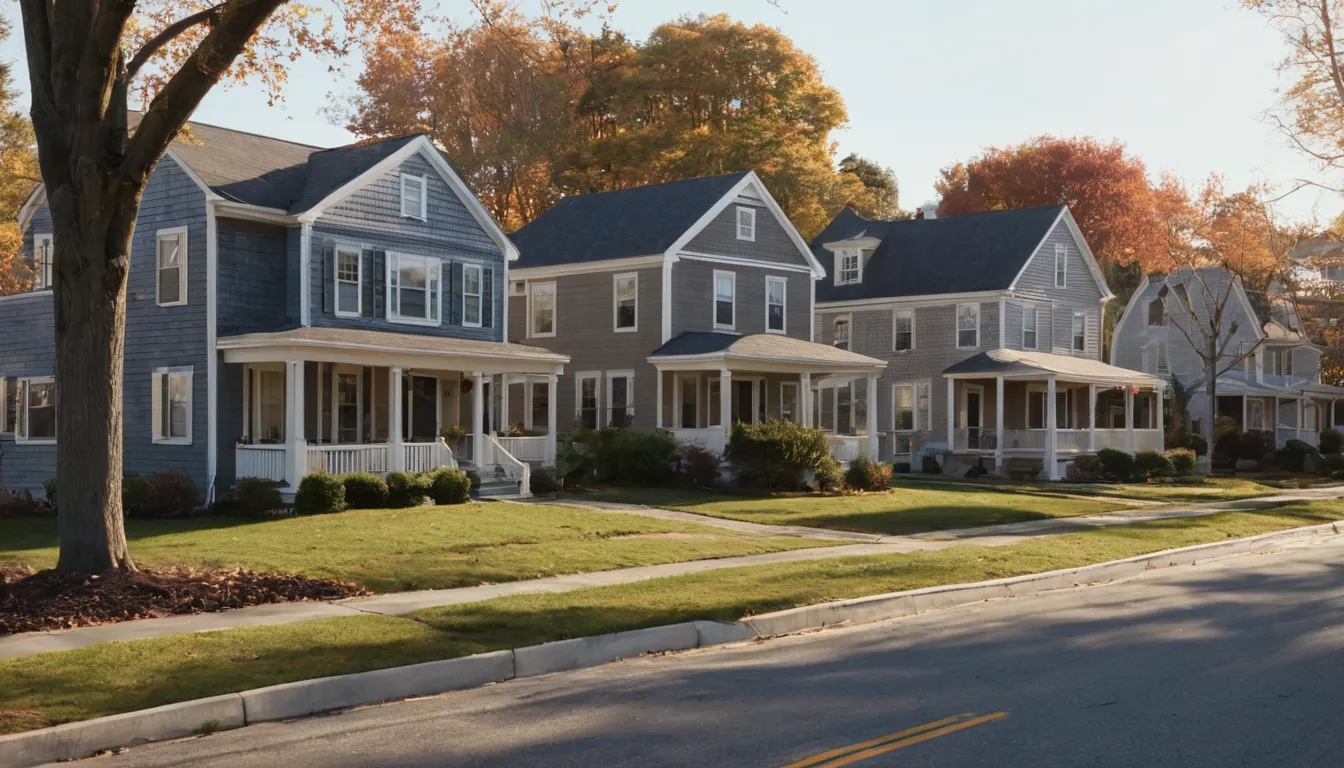 A neighborhood of older homes in Murrysville on a clear day